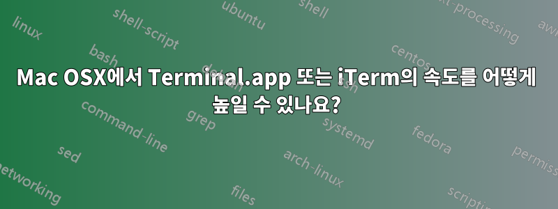 Mac OSX에서 Terminal.app 또는 iTerm의 속도를 어떻게 높일 수 있나요?
