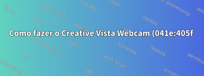 Como fazer o Creative Vista Webcam (041e:405f) funcionar com o Ubuntu recente?