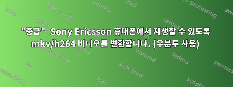 "중급" Sony Ericsson 휴대폰에서 재생할 수 있도록 mkv/h264 비디오를 변환합니다. (우분투 사용)