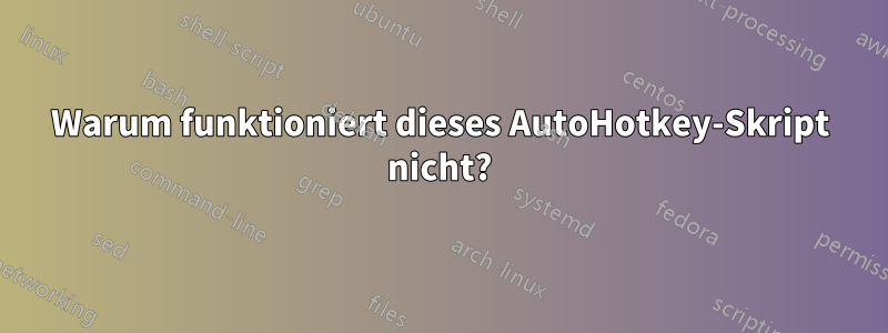 Warum funktioniert dieses AutoHotkey-Skript nicht?