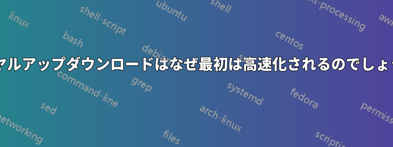 ダイヤルアップダウンロードはなぜ最初は高速化されるのでしょうか?