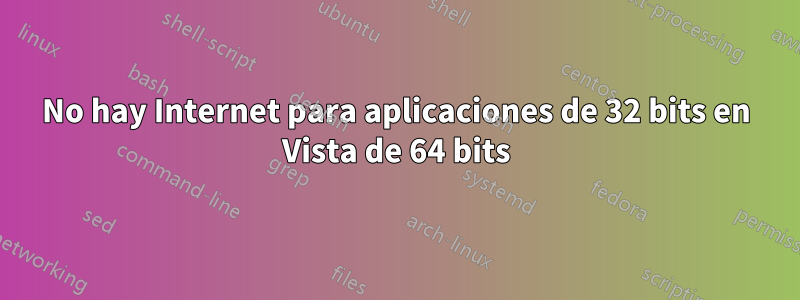 No hay Internet para aplicaciones de 32 bits en Vista de 64 bits