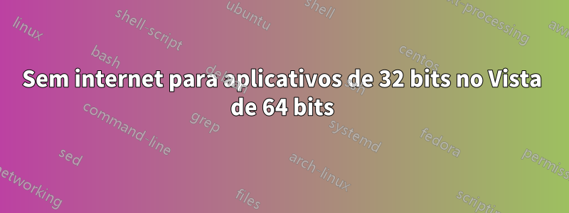 Sem internet para aplicativos de 32 bits no Vista de 64 bits