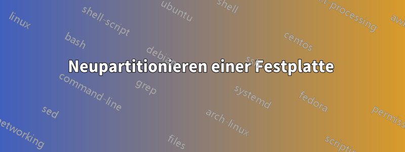 Neupartitionieren einer Festplatte