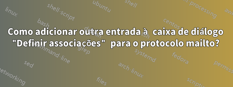 Como adicionar outra entrada à caixa de diálogo "Definir associações" para o protocolo mailto?
