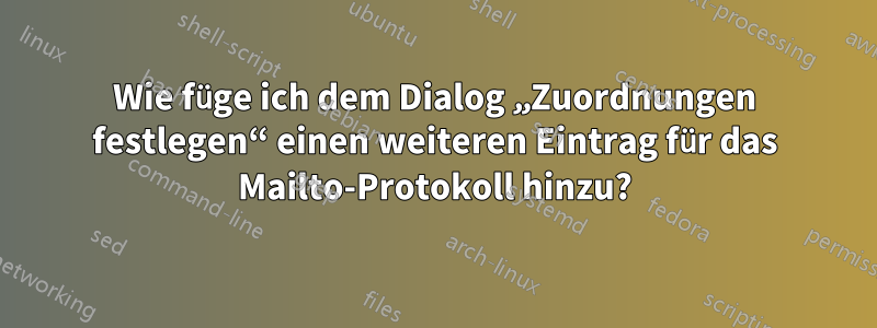 Wie füge ich dem Dialog „Zuordnungen festlegen“ einen weiteren Eintrag für das Mailto-Protokoll hinzu?