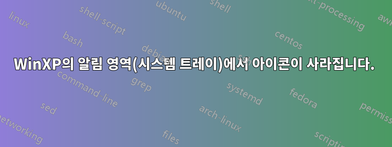 WinXP의 알림 영역(시스템 트레이)에서 아이콘이 사라집니다.