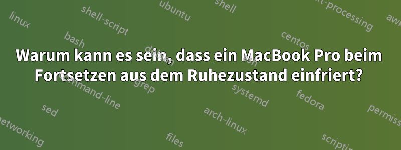Warum kann es sein, dass ein MacBook Pro beim Fortsetzen aus dem Ruhezustand einfriert?