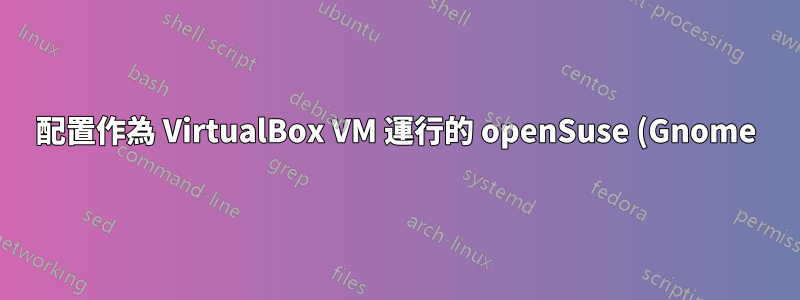 配置作為 VirtualBox VM 運行的 openSuse (Gnome) 上的顯示屬性