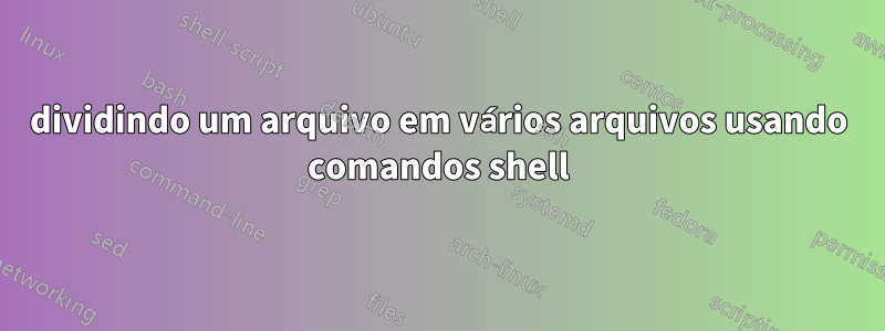dividindo um arquivo em vários arquivos usando comandos shell