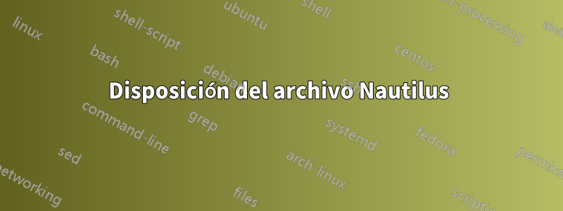 Disposición del archivo Nautilus
