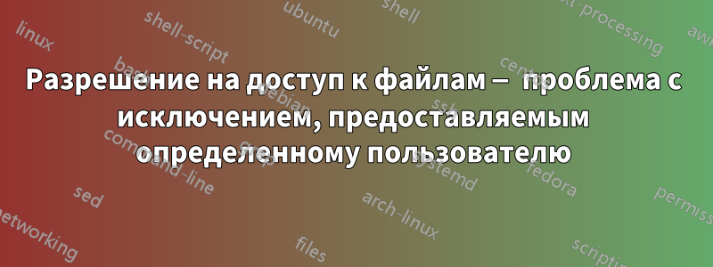 Разрешение на доступ к файлам — проблема с исключением, предоставляемым определенному пользователю