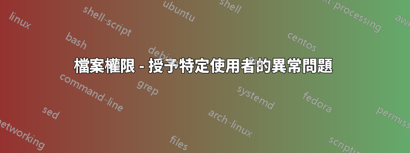 檔案權限 - 授予特定使用者的異常問題