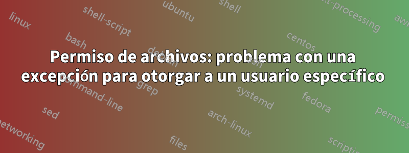 Permiso de archivos: problema con una excepción para otorgar a un usuario específico