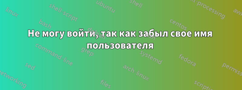 Не могу войти, так как забыл свое имя пользователя
