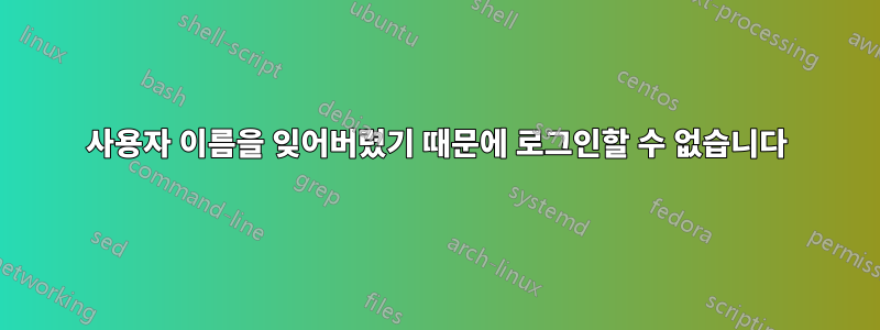 사용자 이름을 잊어버렸기 때문에 로그인할 수 없습니다