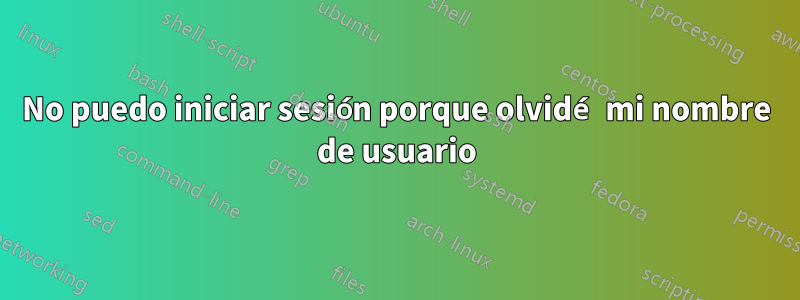 No puedo iniciar sesión porque olvidé mi nombre de usuario
