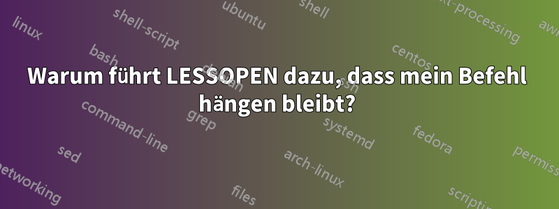 Warum führt LESSOPEN dazu, dass mein Befehl hängen bleibt?