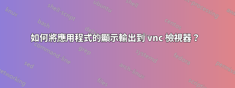 如何將應用程式的顯示輸出到 vnc 檢視器？ 
