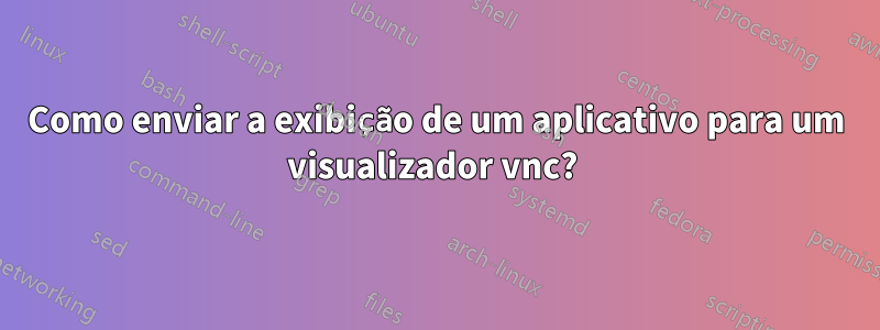 Como enviar a exibição de um aplicativo para um visualizador vnc? 