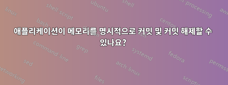 애플리케이션이 메모리를 명시적으로 커밋 및 커밋 해제할 수 있나요?