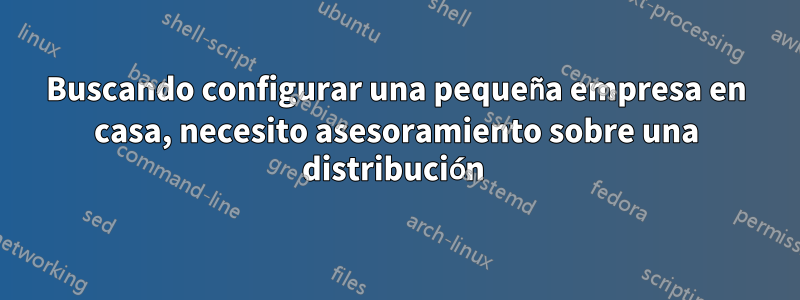 Buscando configurar una pequeña empresa en casa, necesito asesoramiento sobre una distribución 