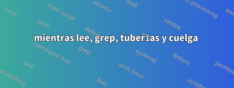mientras lee, grep, tuberías y cuelga