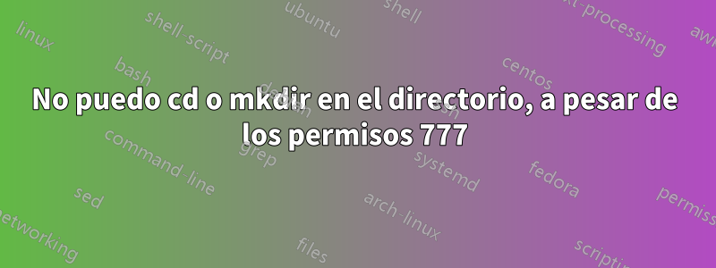 No puedo cd o mkdir en el directorio, a pesar de los permisos 777