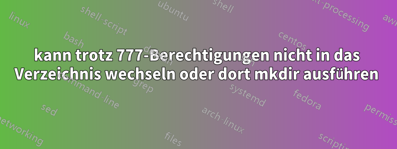 kann trotz 777-Berechtigungen nicht in das Verzeichnis wechseln oder dort mkdir ausführen