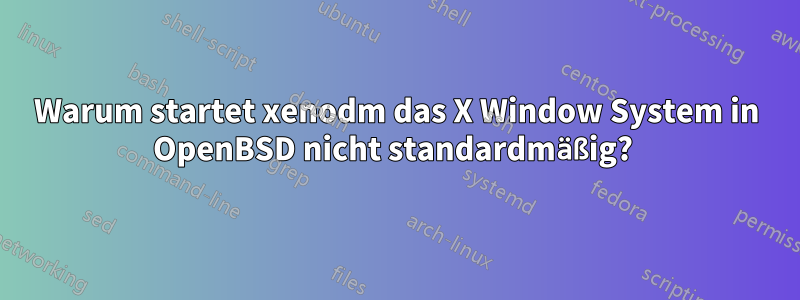 Warum startet xenodm das X Window System in OpenBSD nicht standardmäßig? 