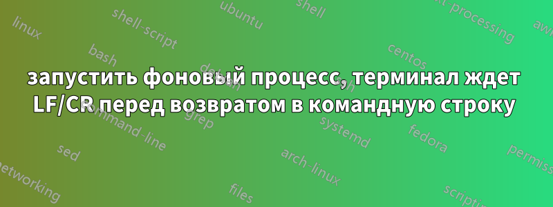 запустить фоновый процесс, терминал ждет LF/CR перед возвратом в командную строку