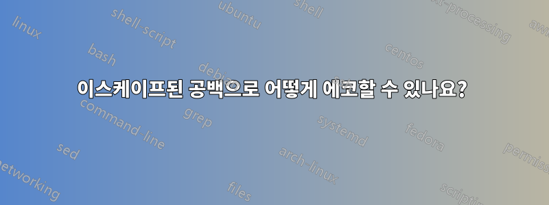 이스케이프된 공백으로 어떻게 에코할 수 있나요?