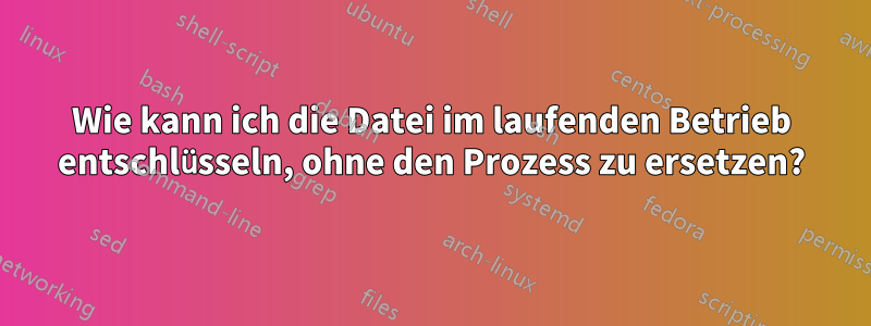 Wie kann ich die Datei im laufenden Betrieb entschlüsseln, ohne den Prozess zu ersetzen?