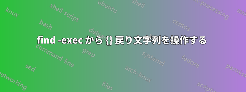 find -exec から {} 戻り文字列を操作する