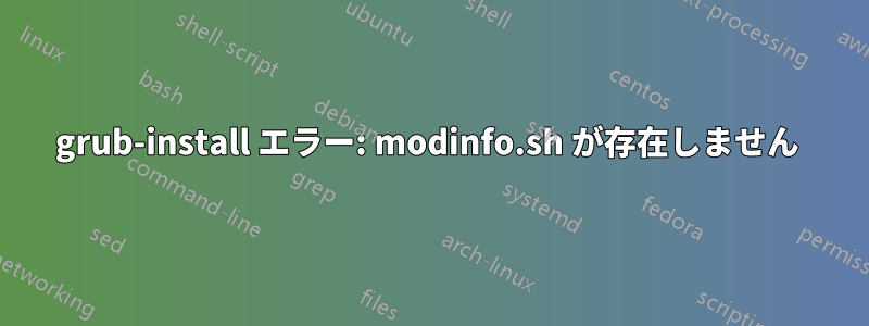 grub-install エラー: modinfo.sh が存在しません 