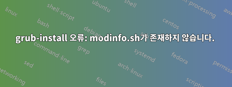 grub-install 오류: modinfo.sh가 존재하지 않습니다.