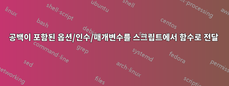 공백이 포함된 옵션/인수/매개변수를 스크립트에서 함수로 전달
