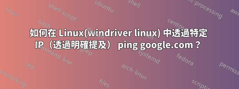 如何在 Linux(windriver linux) 中透過特定 IP（透過明確提及） ping google.com？