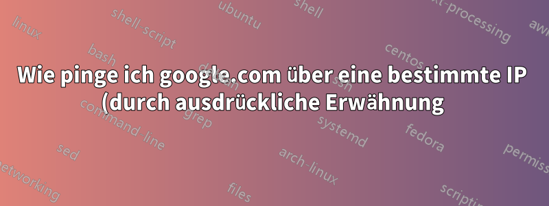 Wie pinge ich google.com über eine bestimmte IP (durch ausdrückliche Erwähnung) in Linux (Windriver Linux) an?