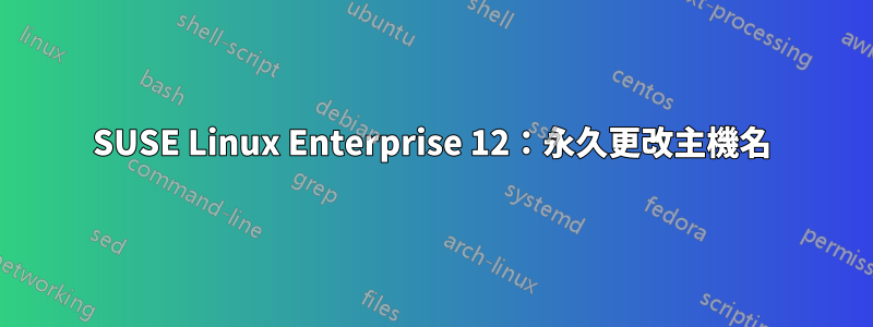 SUSE Linux Enterprise 12：永久更改主機名