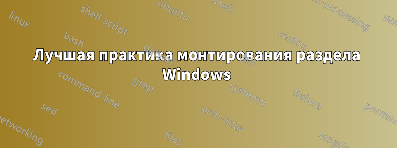 Лучшая практика монтирования раздела Windows
