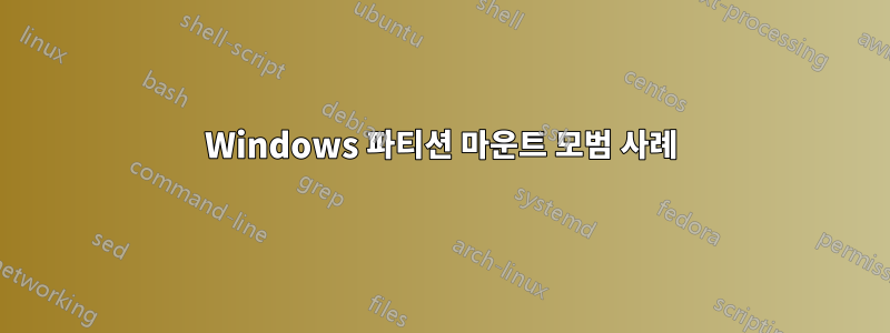Windows 파티션 마운트 모범 사례