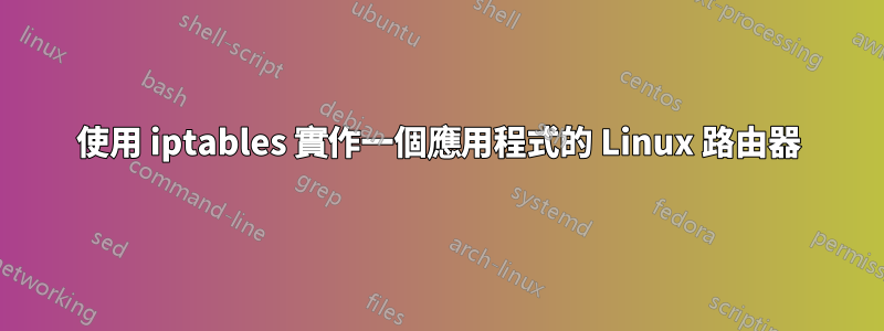 使用 iptables 實作一個應用程式的 Linux 路由器