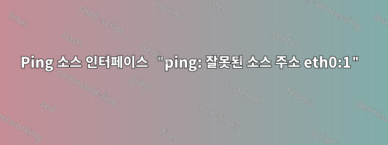 Ping 소스 인터페이스 "ping: 잘못된 소스 주소 eth0:1"