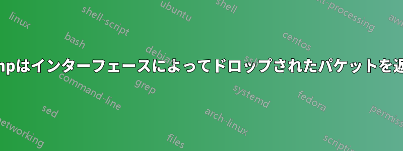 tcpdumpはインターフェースによってドロップされたパケットを返します
