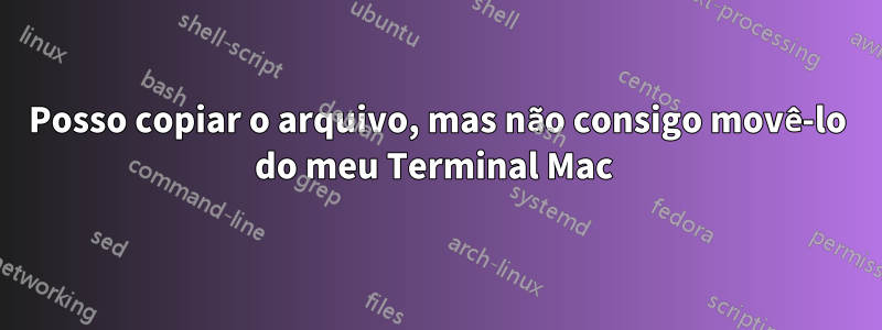 Posso copiar o arquivo, mas não consigo movê-lo do meu Terminal Mac 