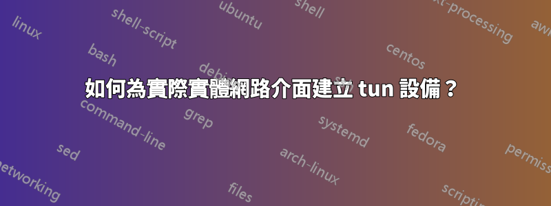 如何為實際實體網路介面建立 tun 設備？