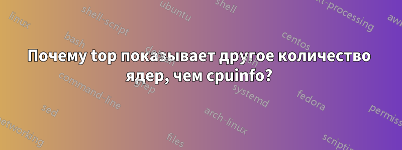 Почему top показывает другое количество ядер, чем cpuinfo?