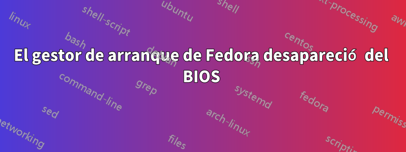 El gestor de arranque de Fedora desapareció del BIOS
