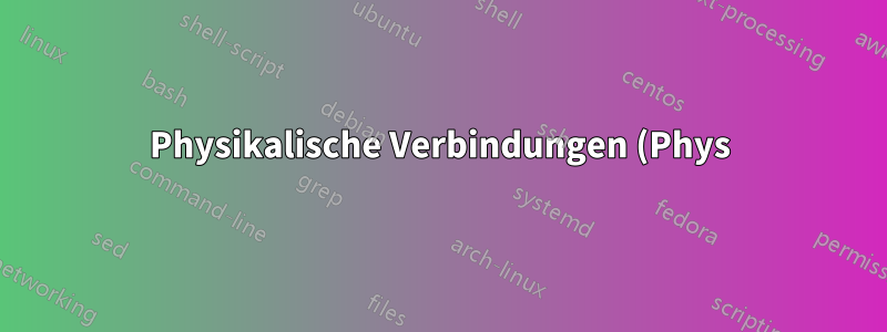 Physikalische Verbindungen (Phys) und HDD-Steckplatz